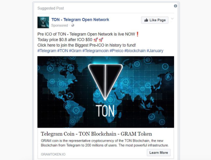telegram ico cryptocurrency ad